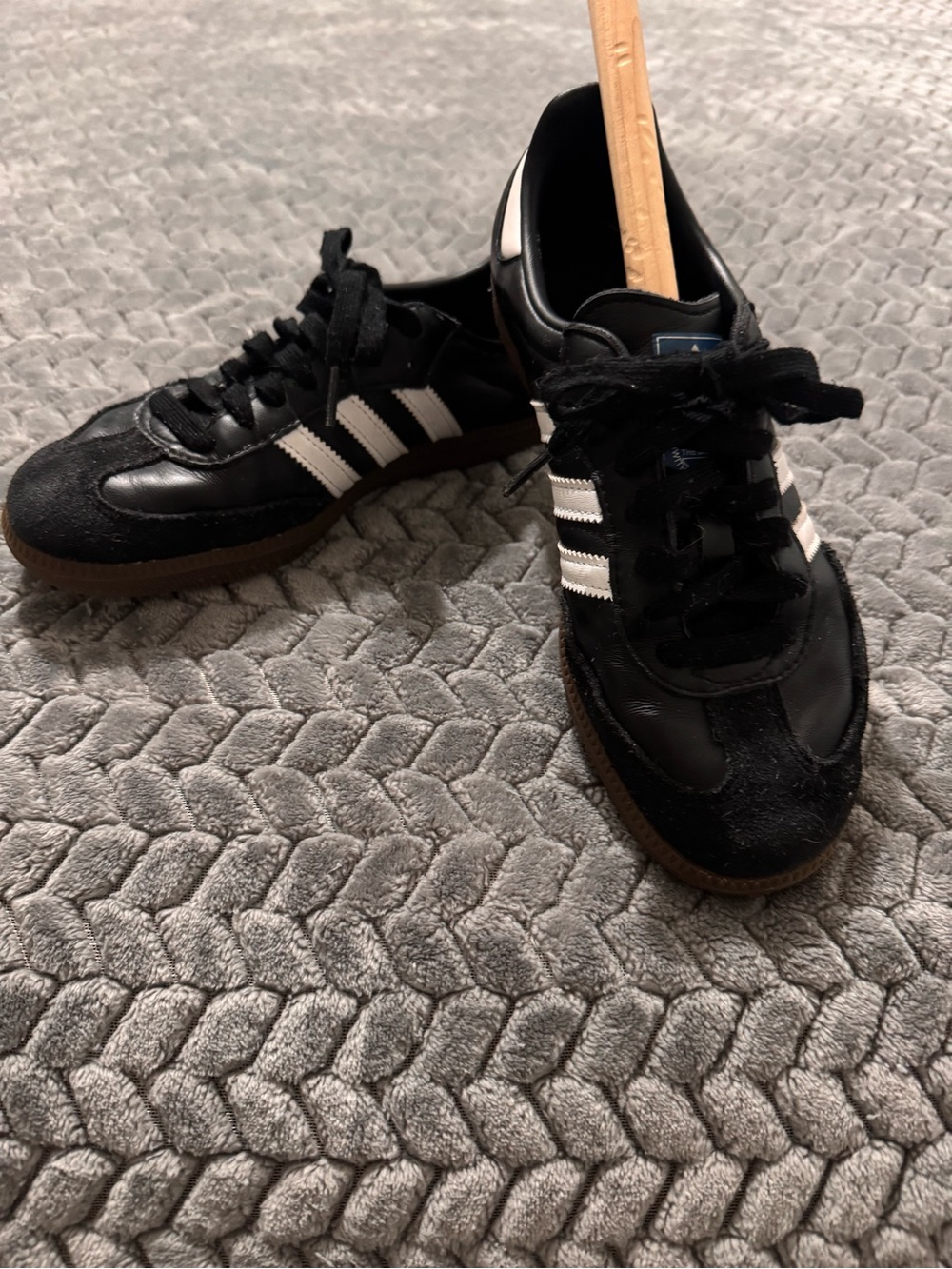 adidas Samba Black Sneakers with White Stripes and Gum Outsole